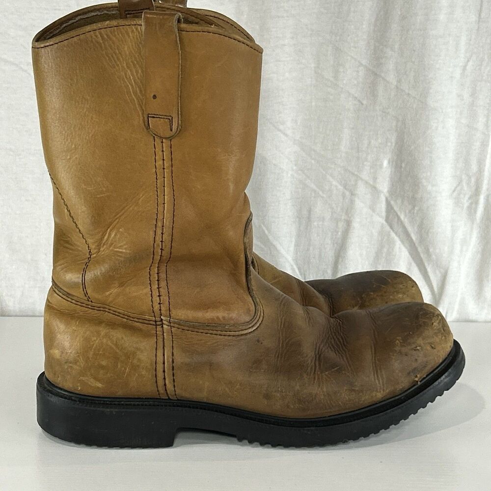 Vintage Red Wing Shoes Leather Work Pull On Boots Made in USA Size 11-11.5 Men's